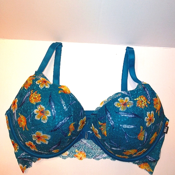 New Victoria's Secret PINK Gorgeous Lacey Date Super Push-Up Bra 36D - Picture 2 of 16